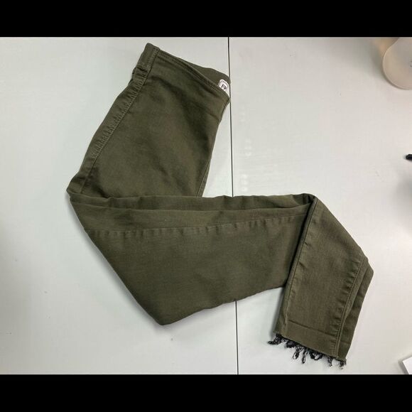 FREE PEOPLE, Women’s Jeggings, Green,Sz 26,stretch Inseam 26” - Picture 1 of 10